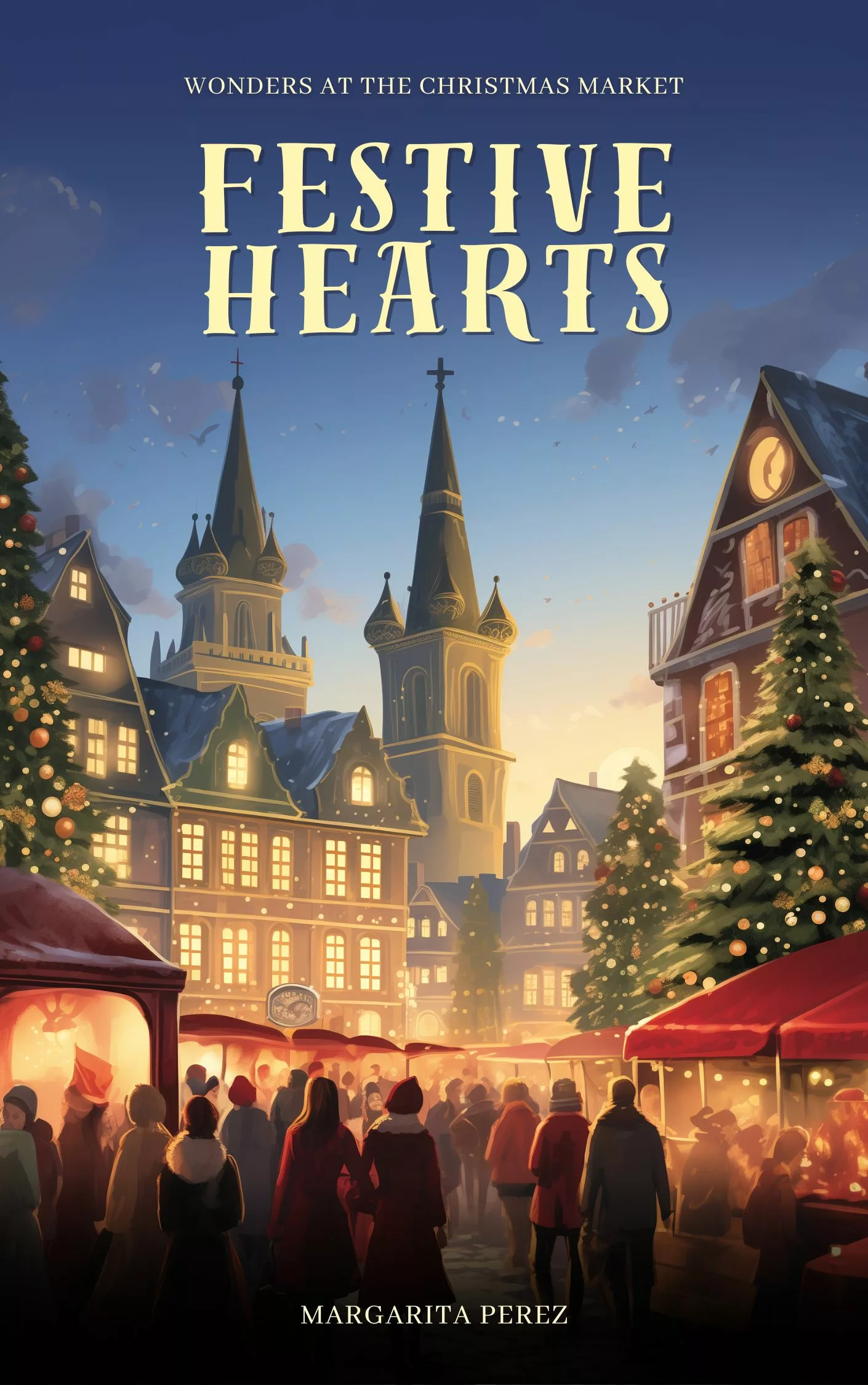 Festive Illustration Christmas Market Book Cover